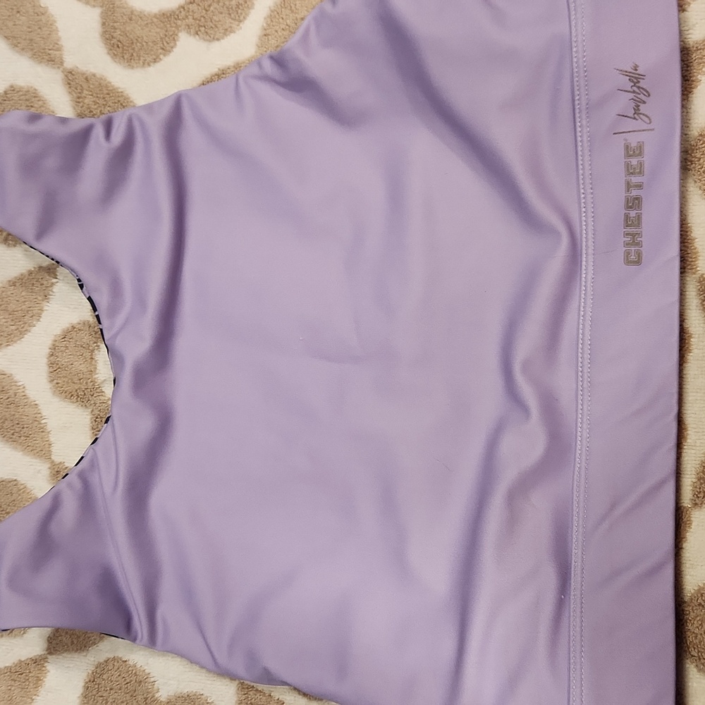 The Chestee Barbella Black and Purple Reversible Sports Bra - Picture 4 of 6